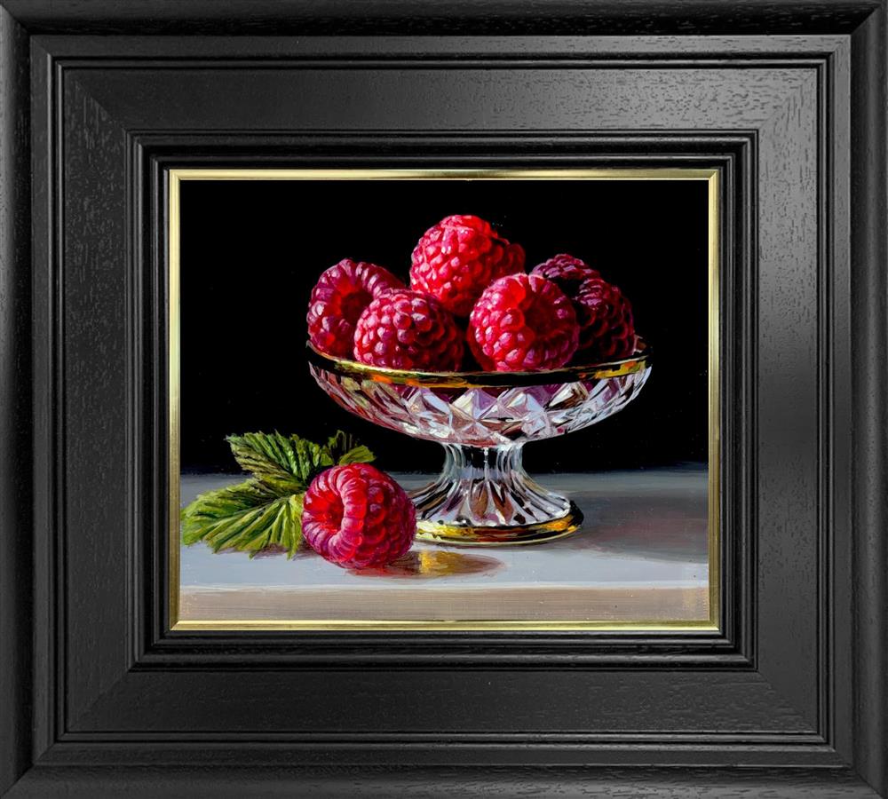 Raspberries In Silver Bowl